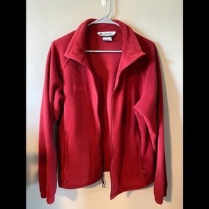 Full zip Red Columbia fleece jacket.
